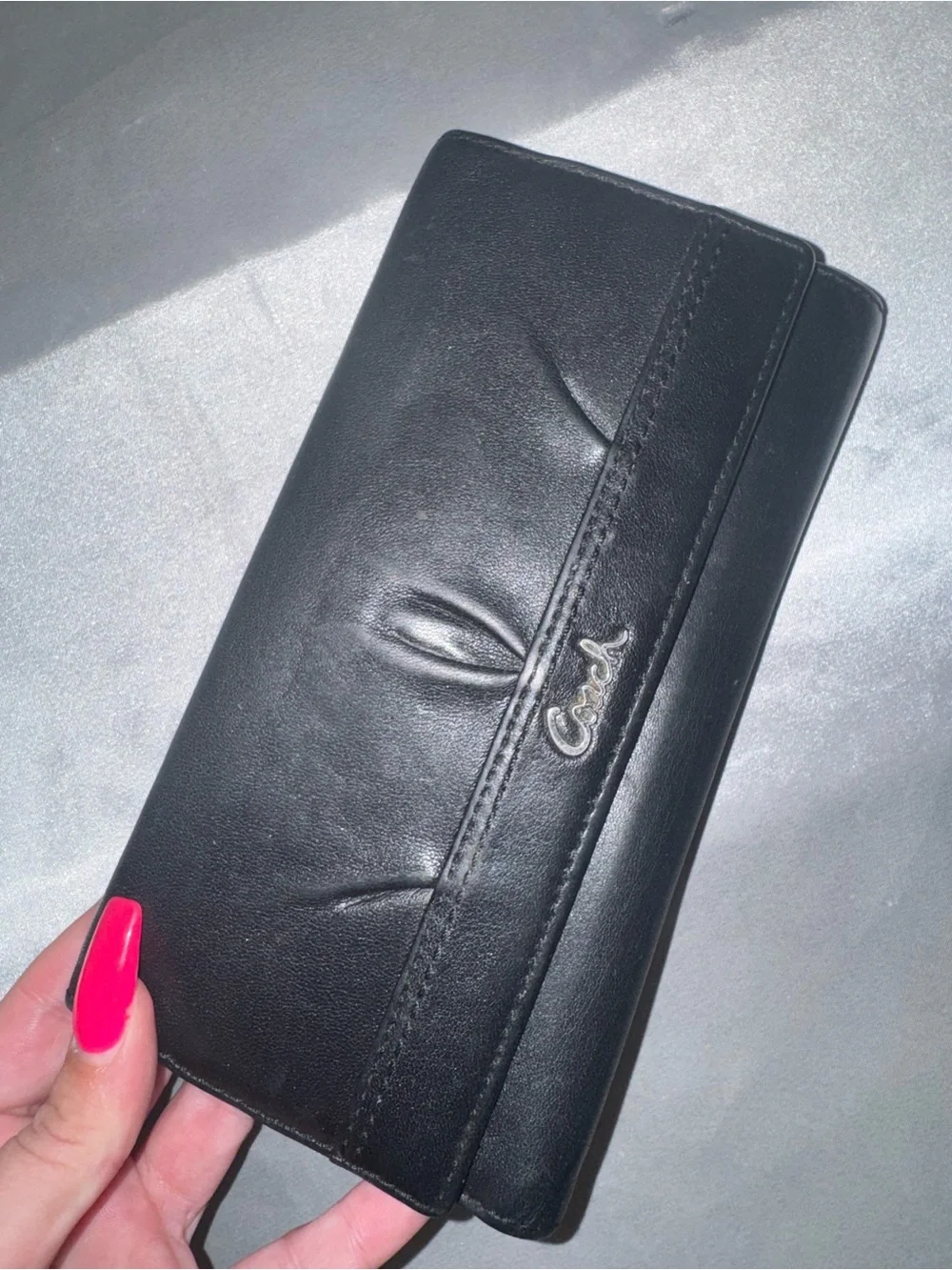 Coach Black Leather Continental Wallet